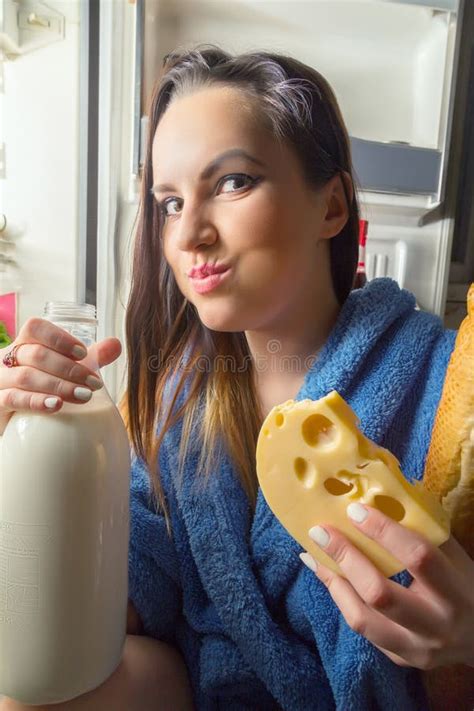 Hungry Woman Eating Stock Image Image Of Attractive 53954799