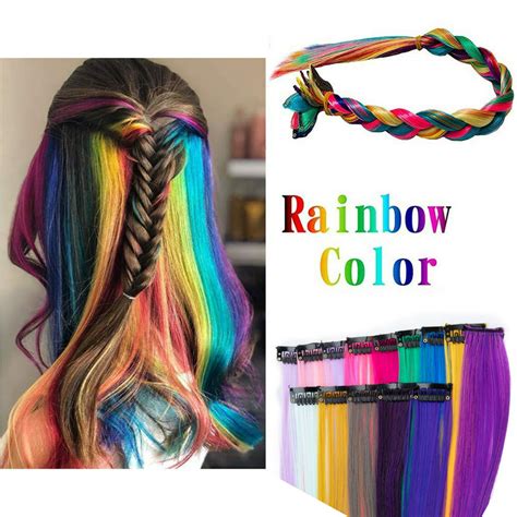 36 Pcs Colored Clip In Hair Extensionscolored Hairpieces Highlights