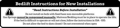 Bedlift Instructions for new Installations | Instruction, Installation, Installation instructions