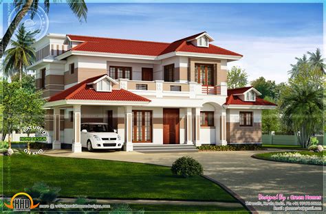 Nice Red Roof House Exterior Kerala Home Design And Floor Plans 9k
