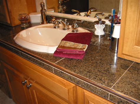 › best surface for bathroom countertop. schluter edge for tile countertops ...this jury is still ...