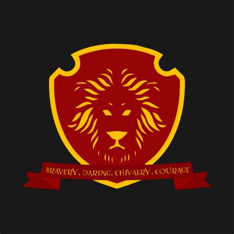 Lion Dorm House Motto Trait Emblem Gryffindor Kids T Shirt Teepublic
