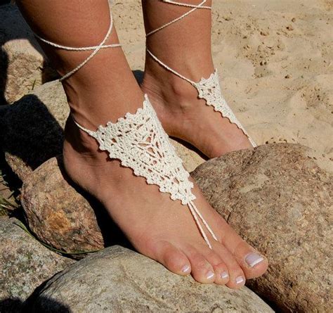 Crochet Barefoot Sandals Crochet Beach Wedding Shoes Anklet Wedding Accessories Nude Shoes