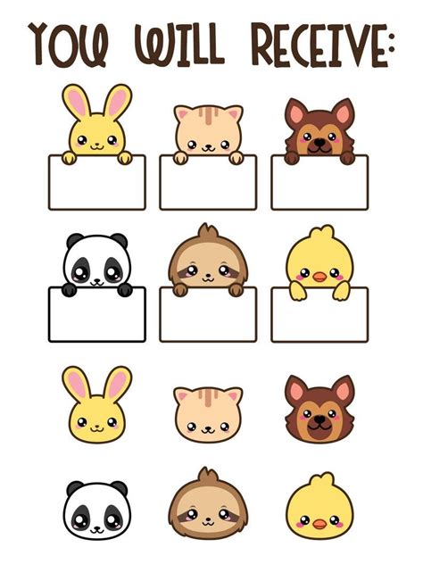 Kawaii Clipart Cute Animal Clipart In The Zoo Cute Fonts Dibujos