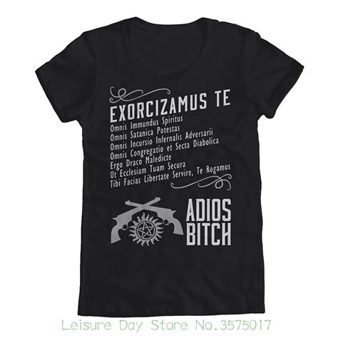 100 cotton t shirts brand clothing tops tees supernatural exorcism adios bitch men s t shirt in