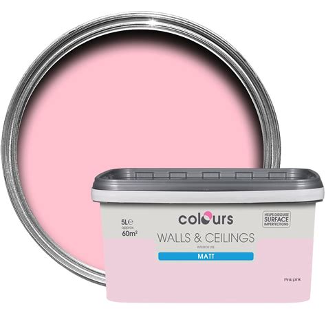 Colours Standard Pink Pink Matt Emulsion Paint 5l Departments Diy