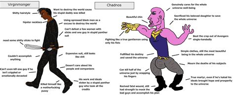 I'm a huge fan of the virgin vs chad meme (and i'd love to go more into depth about why it's one of my favorite memes ever if people want me to). Virginmonger vs Chadnos | Virgin vs. Chad | Know Your Meme