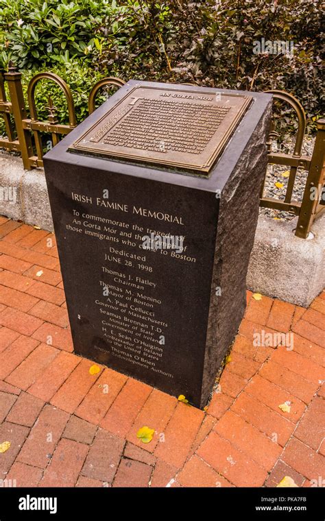 Boston Irish Famine Memorial Boston Massachusetts Usa Stock Photo Alamy