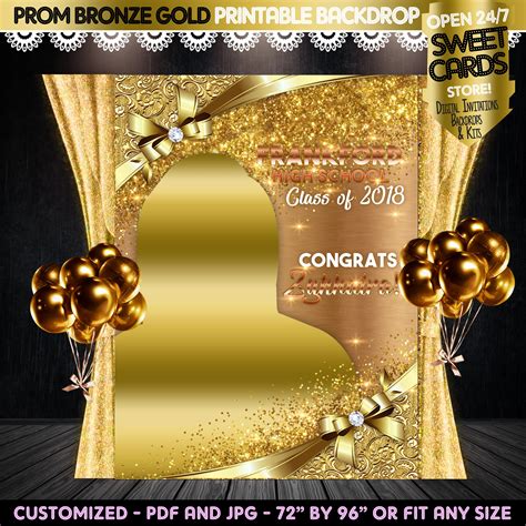 Prom Gold Printable Backdrop Prom Elegant Backdrop Prom Etsy