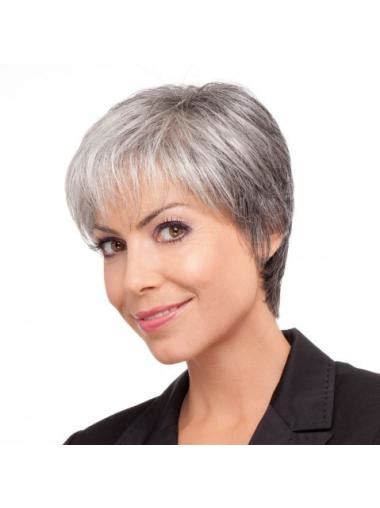 Short Straight Lace Front Synthetic Grey Wigs Light Grey Wig Grey Wig