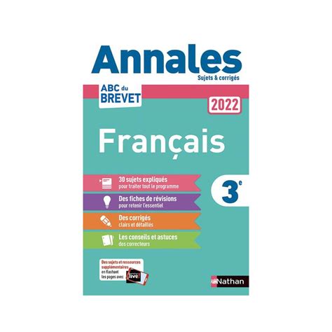 Annales Abc Du Brevet Sujets Et Corrigés Français 3e édition 2022