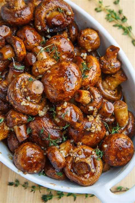 Easy And Delicious Balsamic Soy Roasted Garlic Mushrooms Quickrecipes