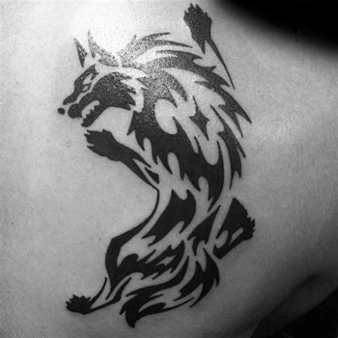50 Tribal Wolf Tattoo Designs For Men Canine Ink Ideas Tribal Wolf