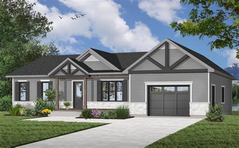 Rugged Ranch Home Plan With Attached Garage 22477dr Architectural