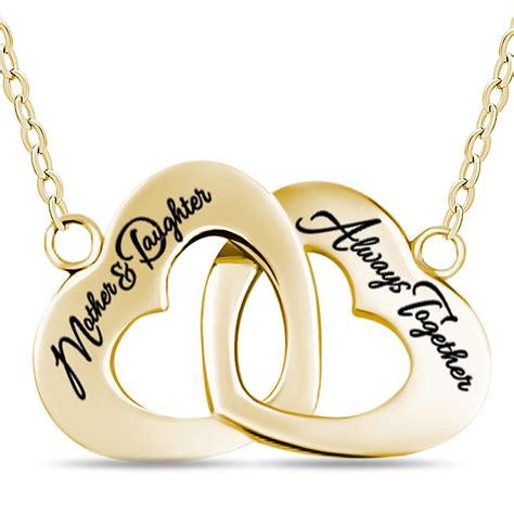 925 Sterling Silver Mother Daughter Necklace 14K Gold-Silver Plated