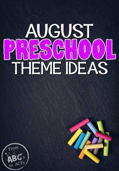 August Preschool Themes From Abcs To Acts