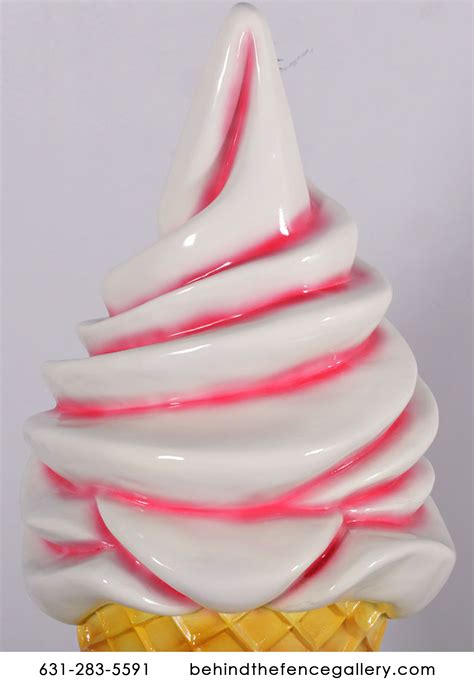 Soft Serve Vanilla Ice Cream Twist Cone On Base Statue Soft Serve Vanilla Ice Cream Twist Cone