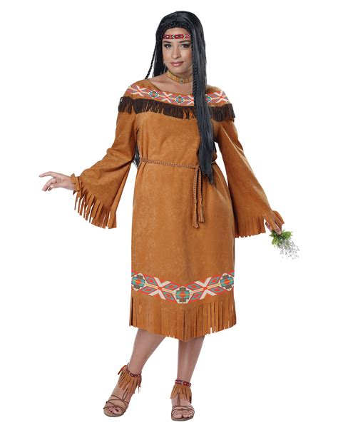 Classic Native American Indian Maiden Plus Size Womens Costume