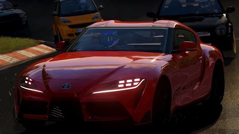 Toyota Gr Supra A Going Around Nordschleife Drone Cam Assetto