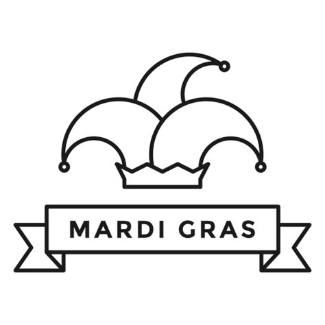 Mardi Gras Hat Badge Stroke Transparent Png And Svg Vector File