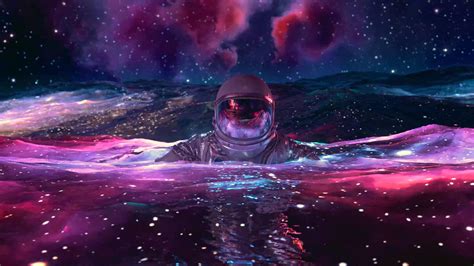 Astronaut Floating In Space Live Wallpaper
