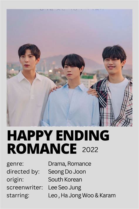 Happy Ending Romance Korean Drama Minimalist Poster Filmes Poster