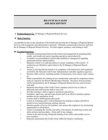 We have a challenging opportunity for a branch manager iii. Federal Work Study Program Job Description Department: AEL ...