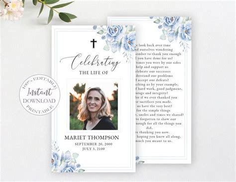 Pin On Celebration Of Life Template