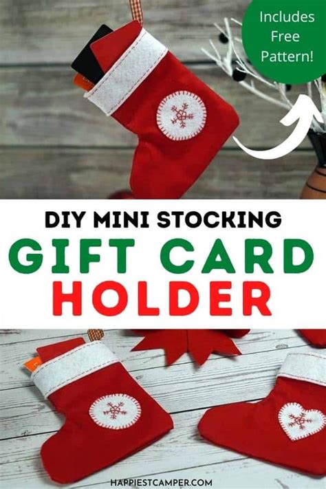 Diy Mini Stocking Gift Card Holder With Pattern
