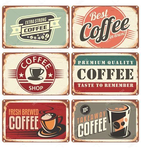 Depositphotos56135579 Stock Illustration Retro Coffee Tin Signs