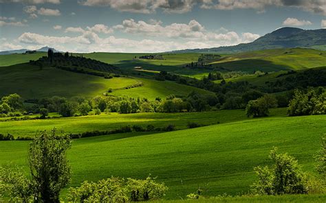 Hd Wallpaper Europe Hills Field Italy Tuscany Green 8k