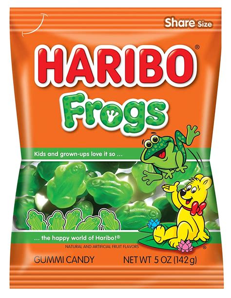 Haribo Gummi Candy Frogs 5 Oz Bag Pack Of 12