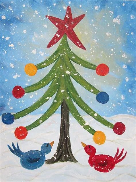 Whimsical Christmas Tree Painting Christmaspaintings Christmas Tree