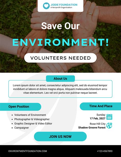 Green White Modern Volunteer Environment Campaign Venngage