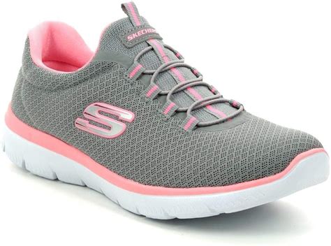 Skechers 12980 Summits Grey Pink Womens Trainers Uk Shoes