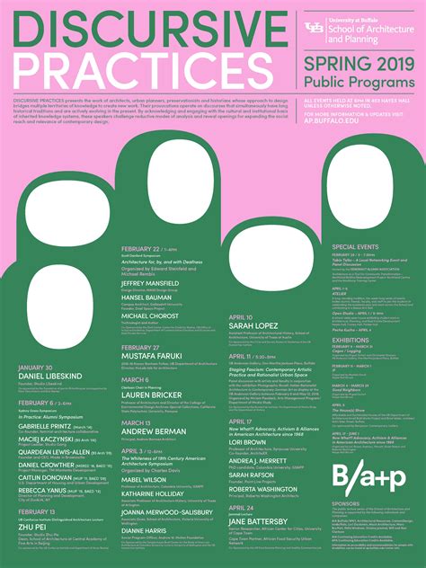 Spring 2019 Public Programs School Of Architecture And Planning Ub