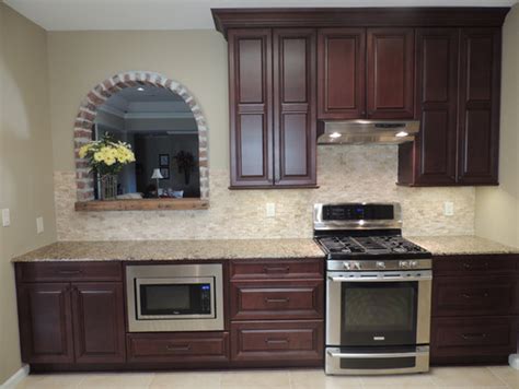 Cambria Canterbury Dark Cabinets Backsplash Ideas