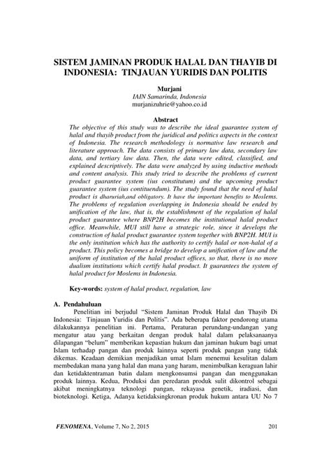 Halal dan sistem hukum dalam meregulasi sistem halal antara indonesia, malaysia. (PDF) Sistem Jaminan Produk Halal Dan Thayib Di Indonesia ...