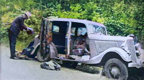 The Bodies Of Bonnie Parker And Clyde Barrow In Their Stolen Ford V 8