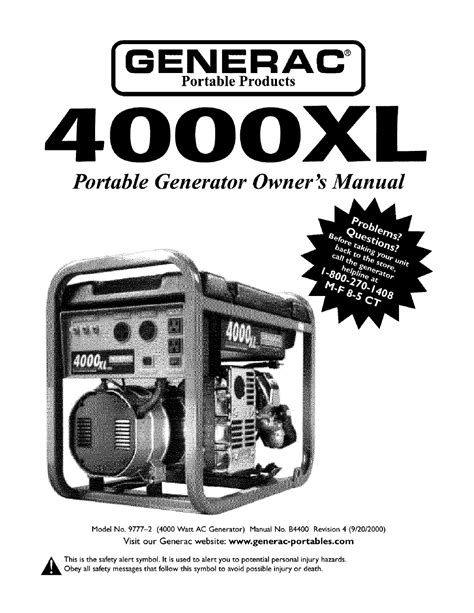 Generac Generators 4000xl Manual
