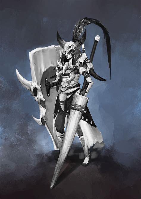 Artstation Bone Armor Character Concept Jeff Chen Anime Character