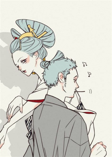 Roronoa Zoro And Kouzuki Hiyori One Piece Drawn By Sskw Mm Danbooru