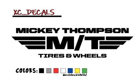 Mickey Thompson Tires Pair Vinyl Decal Sticker Graphics Logo Mt Wheels