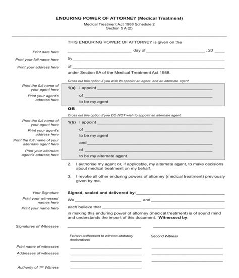 Sample Enduring Power Of Attorney Form Nsw Sample Power Of Attorney Blog