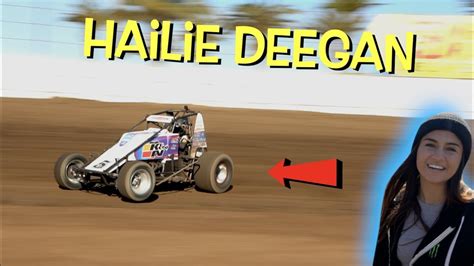 Hailie Deegans First Time In A Sprint Car Youtube