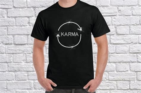 Karma Bling Tee Rhinestone Shirt Diamante T Shirt Etsy