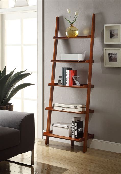 Convenience Concepts American Heritage Ladder Bookcase Cherry