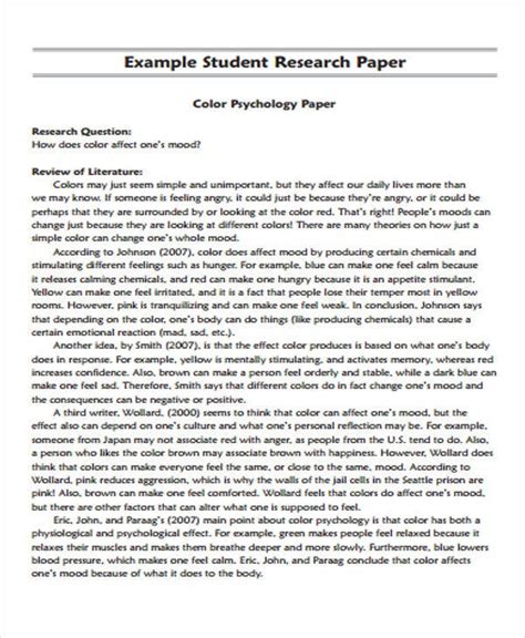Apa Student Paper 26 Research Paper Examples Free And Premium Templates