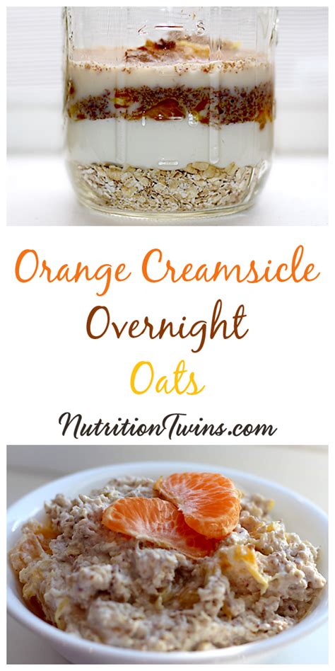 Almond joy, apple cinnamon, banana nut, blueberry, carrot cake, peanut butter & jelly, pumpkin cranberry. Orange Creamsicle Overnight Oats | Nutrition Twins