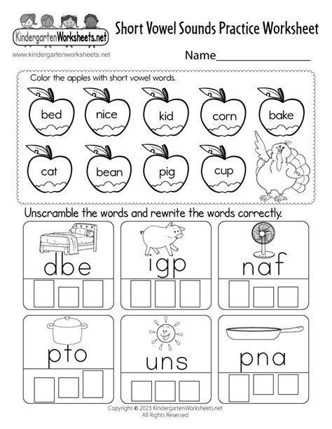 Short Vowel Sounds Worksheets Worksheets Library